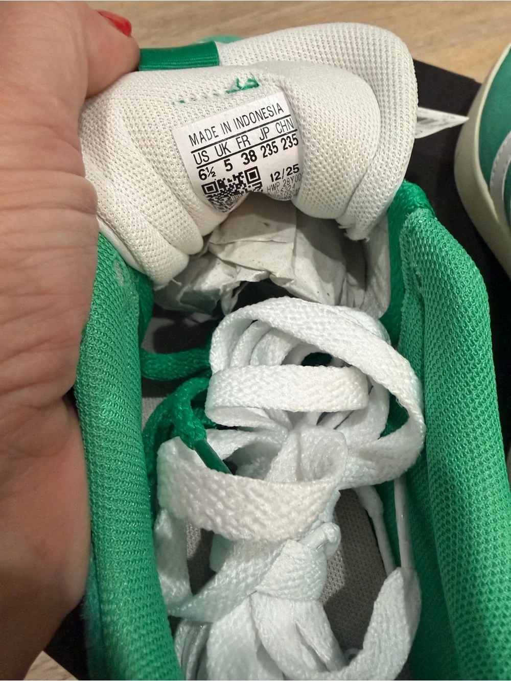 adidas women’s Green Suede Sneakers with White Stripes